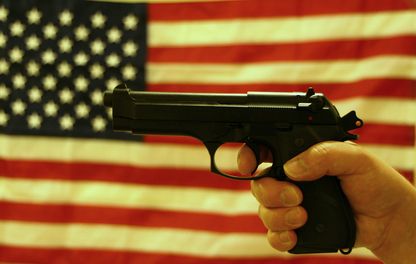 American Flag with Gun